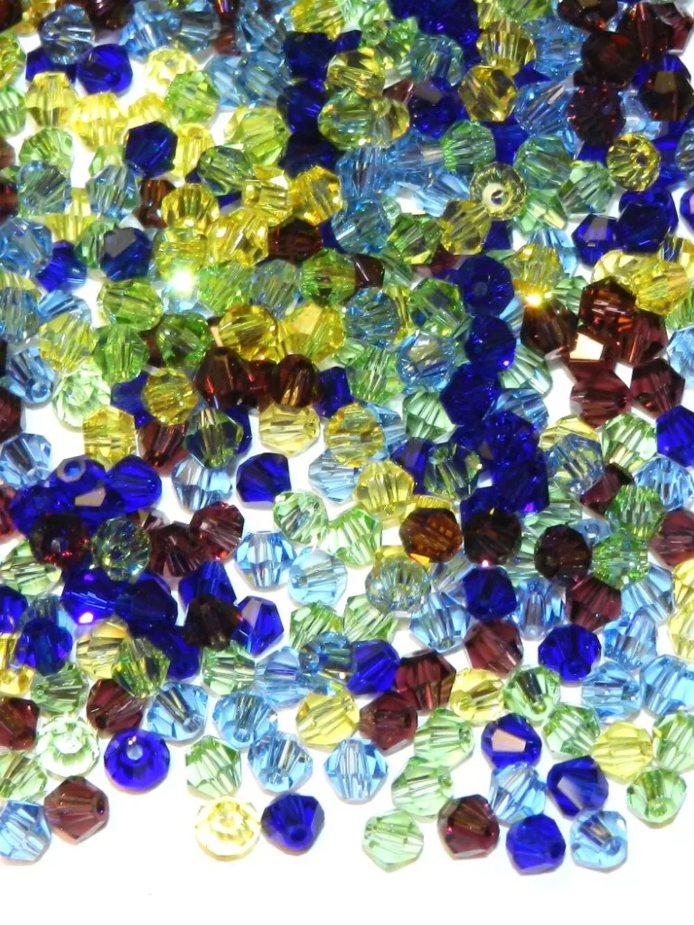 CBL421 Assorted Mixed Color 4mm Bicone Faceted Cut Crystal Glass Beads 100pc